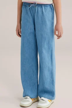 Meisjes denim straight fit broek
