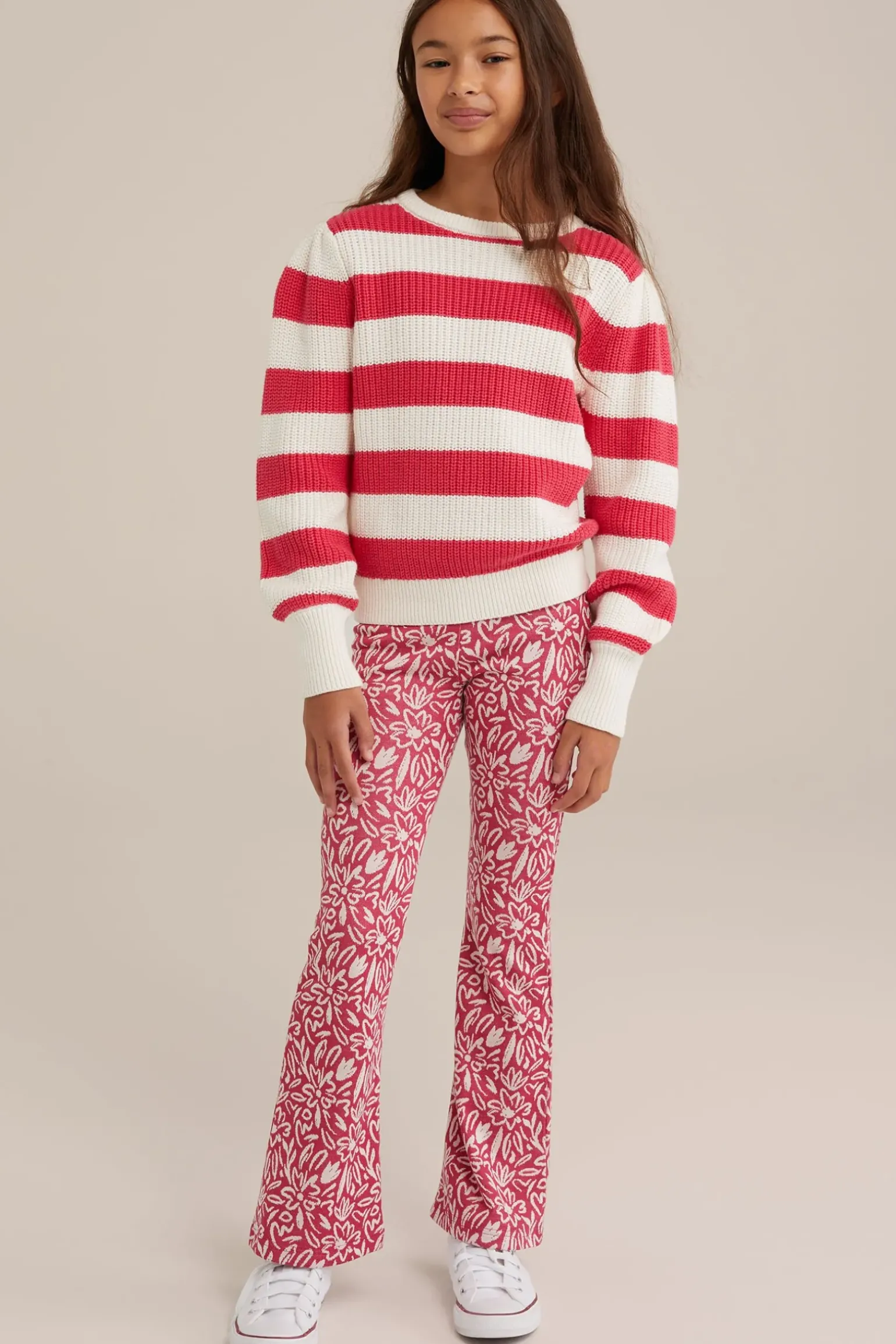 Meisjes fijngebreide trui met dessin