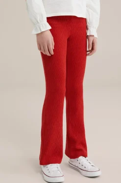 Meisjes flared broek met structuur