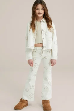 Meisjes flared jeans met dessin
