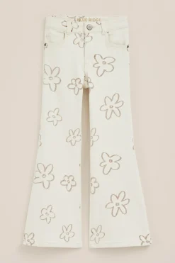 Meisjes flared jeans met dessin