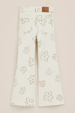 Meisjes flared jeans met dessin