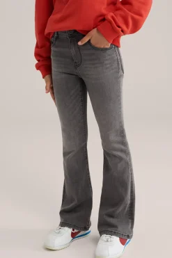 Meisjes flared jeans met stretch