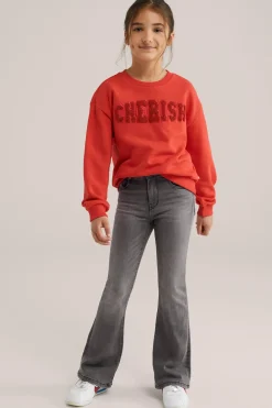Meisjes flared jeans met stretch