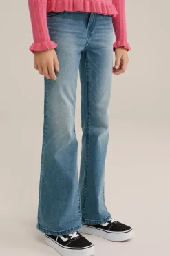 Meisjes flared jeans met stretch