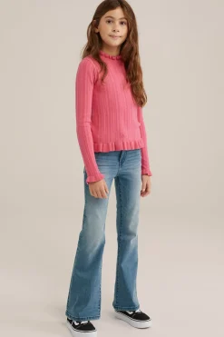 Meisjes flared jeans met stretch