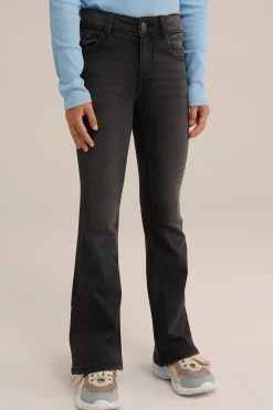 Meisjes flared jeans met stretch