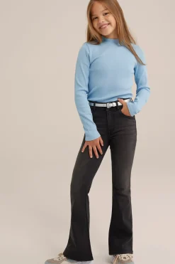 Meisjes flared jeans met stretch
