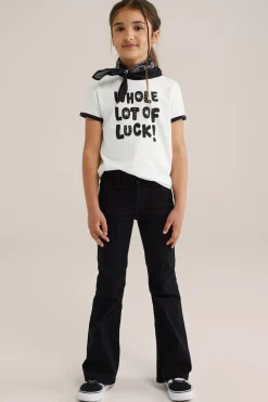 Meisjes flared jegging met stretch