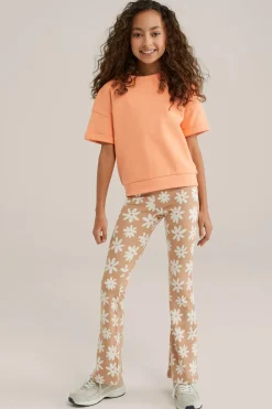 Meisjes flared legging met dessin