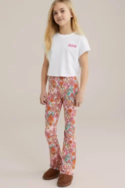 Meisjes flared legging met dessin