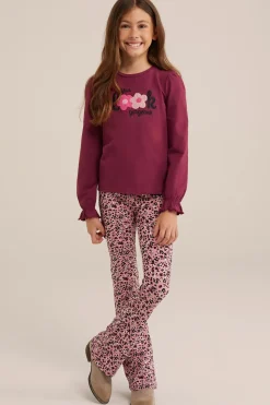 Meisjes flared legging met dessin