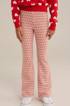 Meisjes flared legging met jacquard dessin