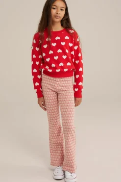 Meisjes flared legging met jacquard dessin