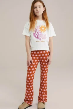 Meisjes flared met dessin