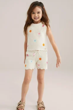 Meisjes gebreide short met embroidery