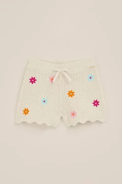 Meisjes gebreide short met embroidery