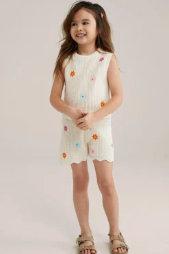 Meisjes gebreide top met embroidery