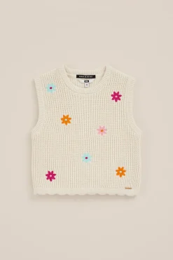 Meisjes gebreide top met embroidery
