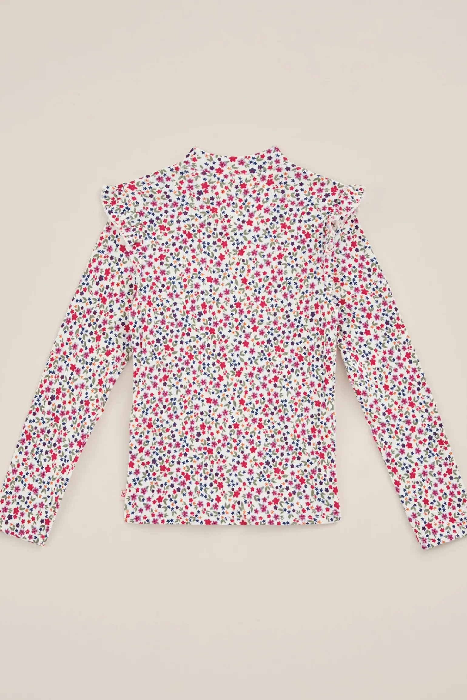 Meisjes geribd T-shirt met ruches