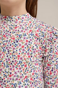 Meisjes geribd T-shirt met ruches