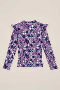 Meisjes geribd T-shirt met ruches