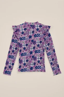 Meisjes geribd T-shirt met ruches