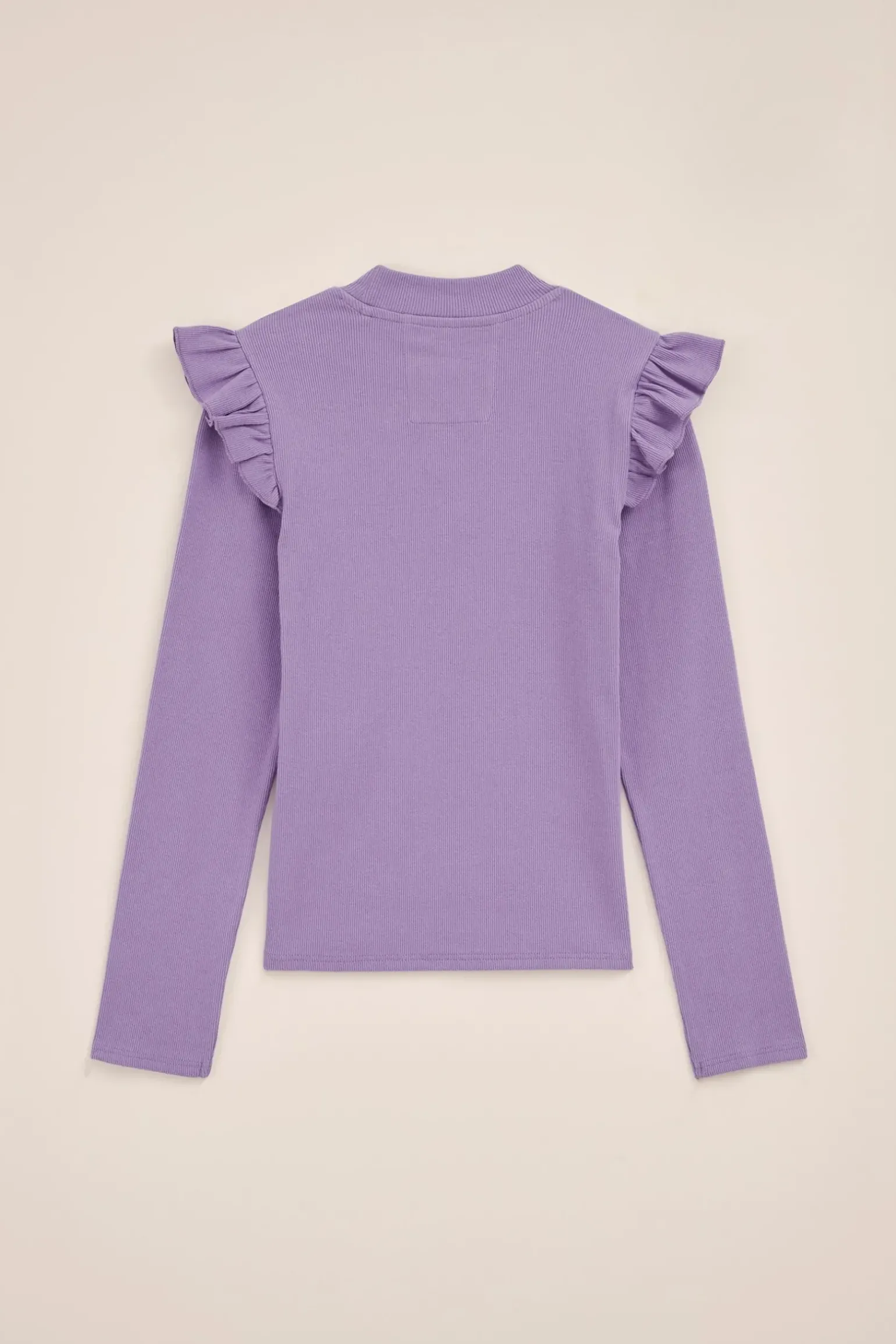 Meisjes geribd T-shirt met ruches