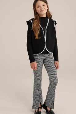 Meisjes geribd T-shirt met ruches
