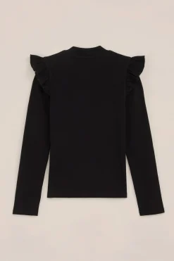Meisjes geribd T-shirt met ruches