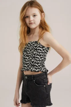 Meisjes gesmokte crop top