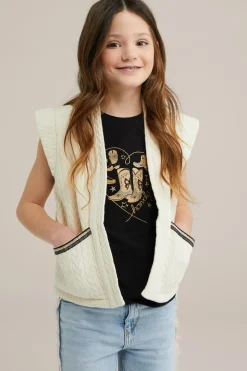 Meisjes gilet met structuur
