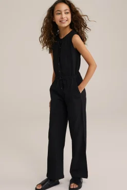 Meisjes jumpsuit met structuur
