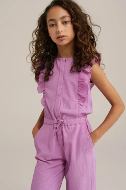 Meisjes jumpsuit met structuur