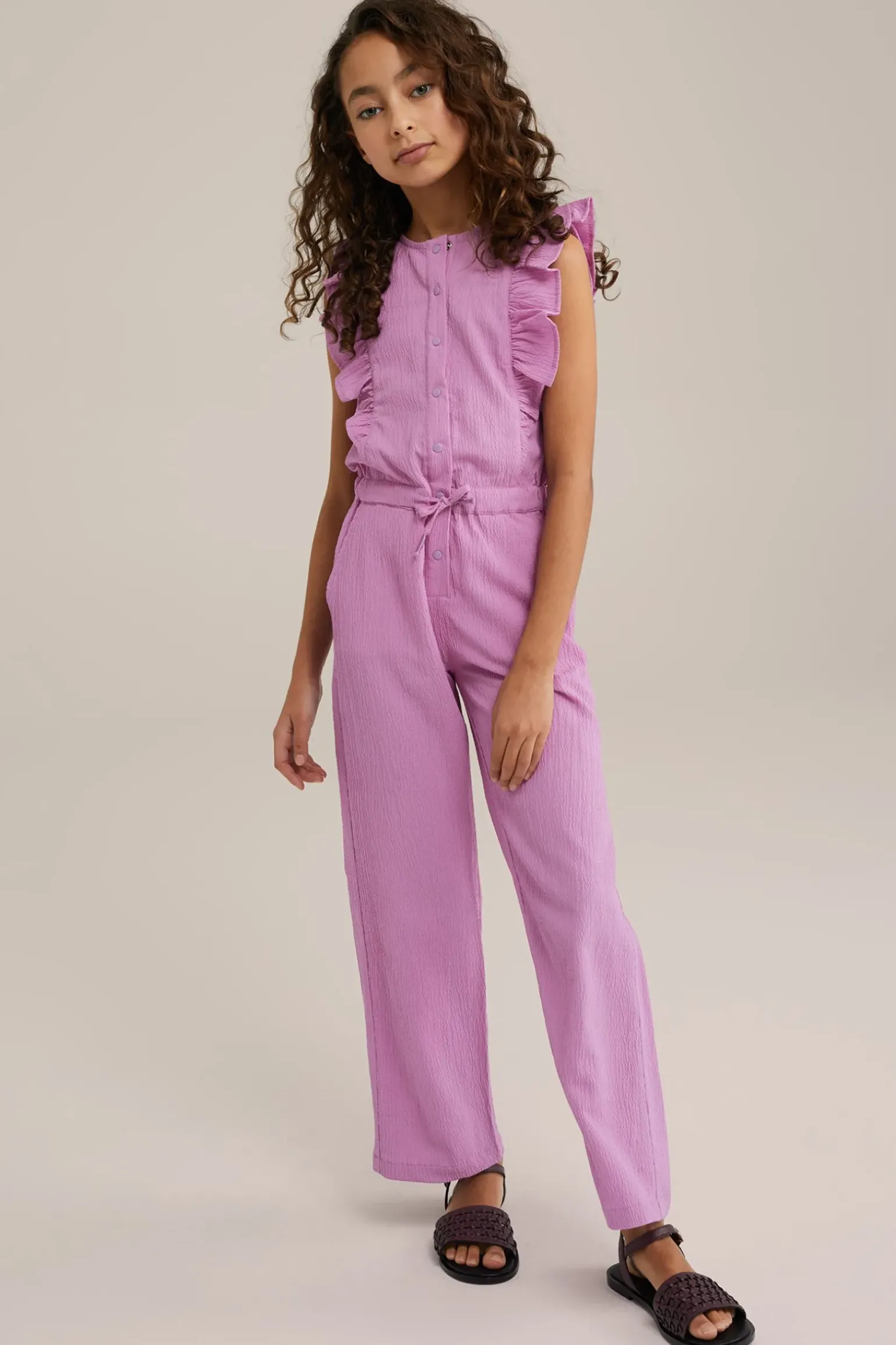 Meisjes jumpsuit met structuur