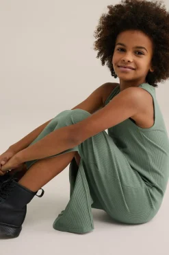 Meisjes jurk met rib structuur