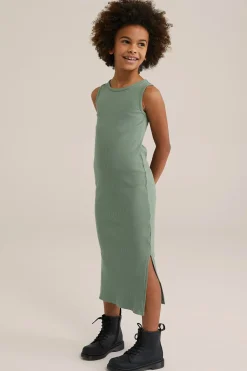 Meisjes jurk met rib structuur
