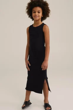 Meisjes jurk met rib structuur