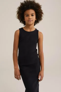 Meisjes jurk met rib structuur