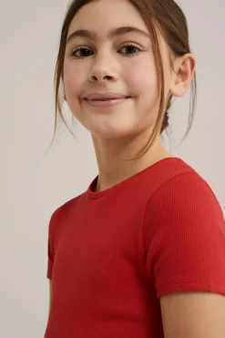 Meisjes jurk met ribstructuur