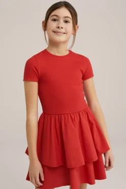 Meisjes jurk met ribstructuur
