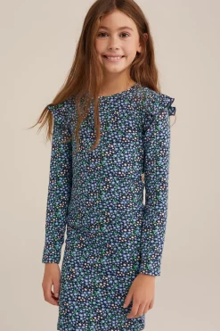 Meisjes jurk met rib structuur