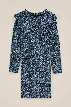 Meisjes jurk met rib structuur