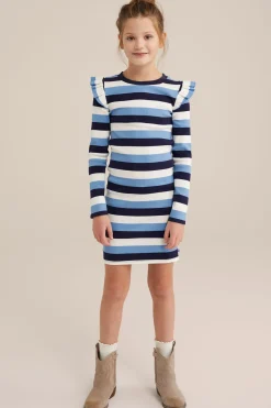 Meisjes jurk met rib structuur