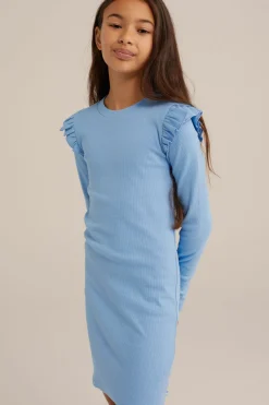 Meisjes jurk met rib structuur