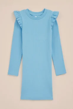 Meisjes jurk met rib structuur
