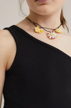 Meisjes one-shoulder top met dessin