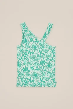 Meisjes one-shoulder top met dessin