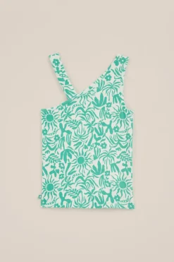 Meisjes one-shoulder top met dessin