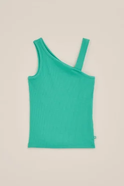 Meisjes one-shoulder top met dessin